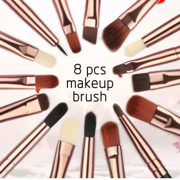 

8PC Make Up Foundation brush Wool Fiber eyeshadow eyebrow eyeliner soft Cosmetic Brushes Eye Shadow pinceis de maquiagem Jz312