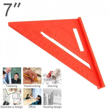 

Red 7 Inch Multi-function Plastics Right Angle Triangle Ruler with 0.1 Inch Accuracy and 45 ° Angle for Woodworking Measurement