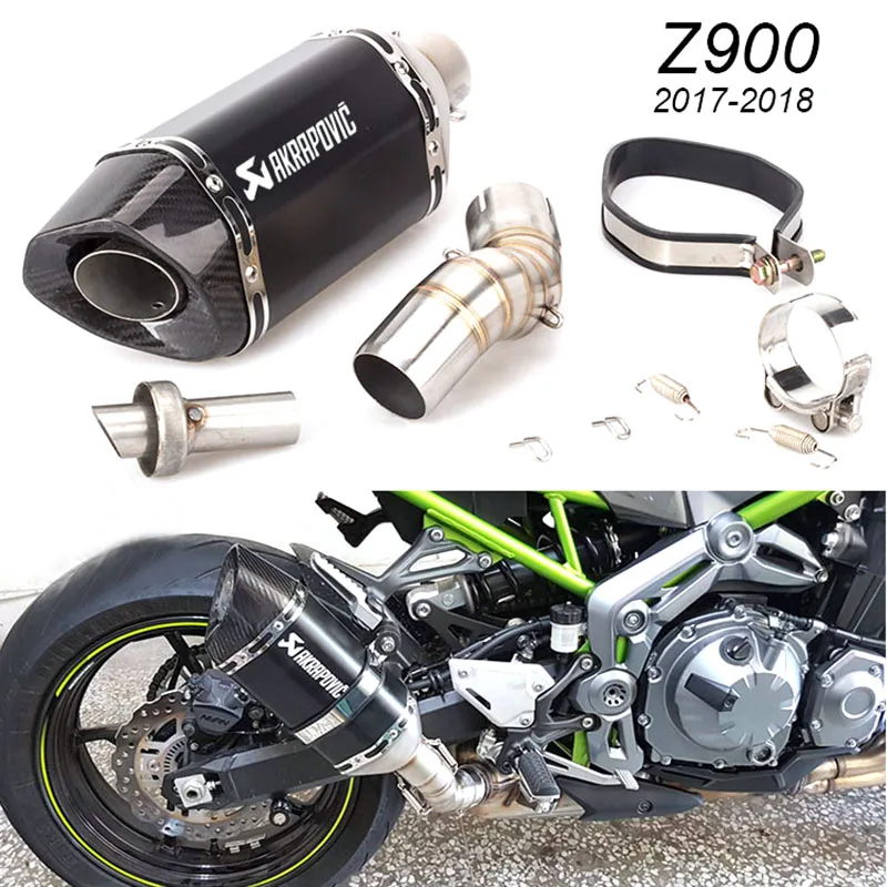 

For Kawasaki Z900 Exhaust Pipe Slip On 51mm Motorcycle Mid Middle Link Pipe Stainless Steel Tail Escape with DB Killer Modified