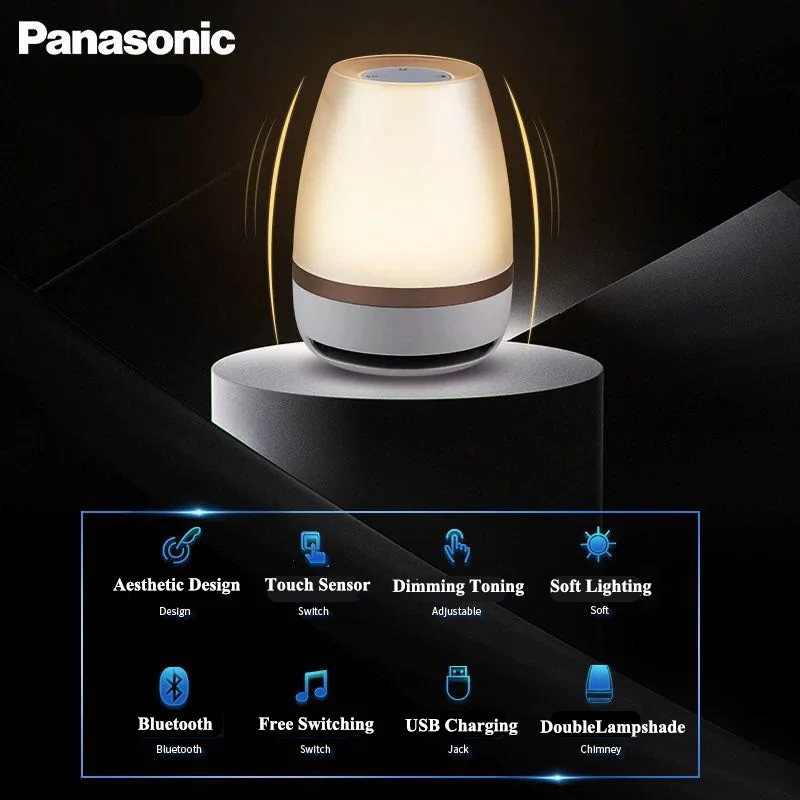 Panasonic ночник сенсорный датчик Bluetooth динамик свет дистанционное управление беспроводной, со светодиодной подсветкой Смарт Музыка Настольная лампа