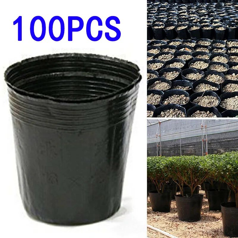 

100Pcs Flower Pot Plastic Nursery Pot Seedlings Flower Plant Container Garden Seed Planting Plant Growing Box Storage