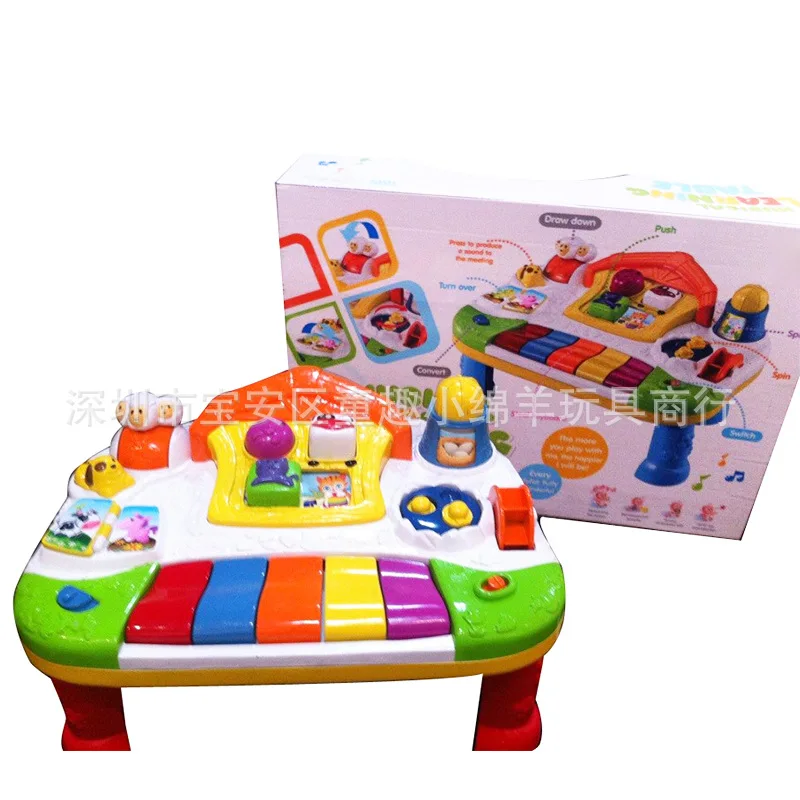 

Educational Early Childhood Infant Multi-functional Study Table Baby Fun Game Table Light Music Voice CHILDREN'S Toy