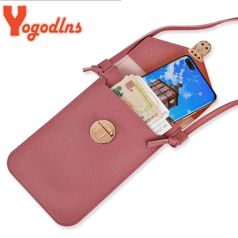 Yogodlns Mobile Phone Bag Women PU Leather Shoulder Bag Phone Bag for Universal Phone Cash Female Single Crossbody Handbags 6