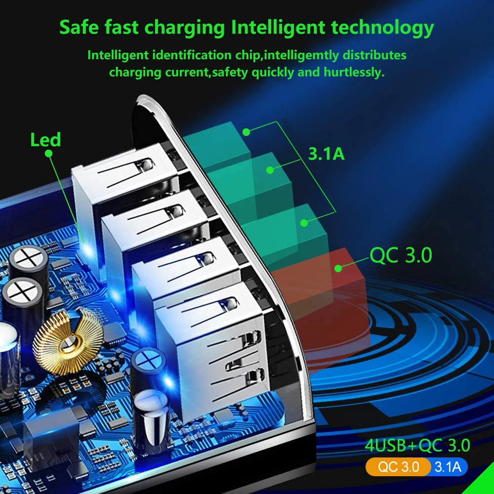 Быстрое зарядное устройство 3 0 USB для iPhone 7 8 Xiaomi mi9 Samsung A50 A30 Tablet QC быстрое настенное