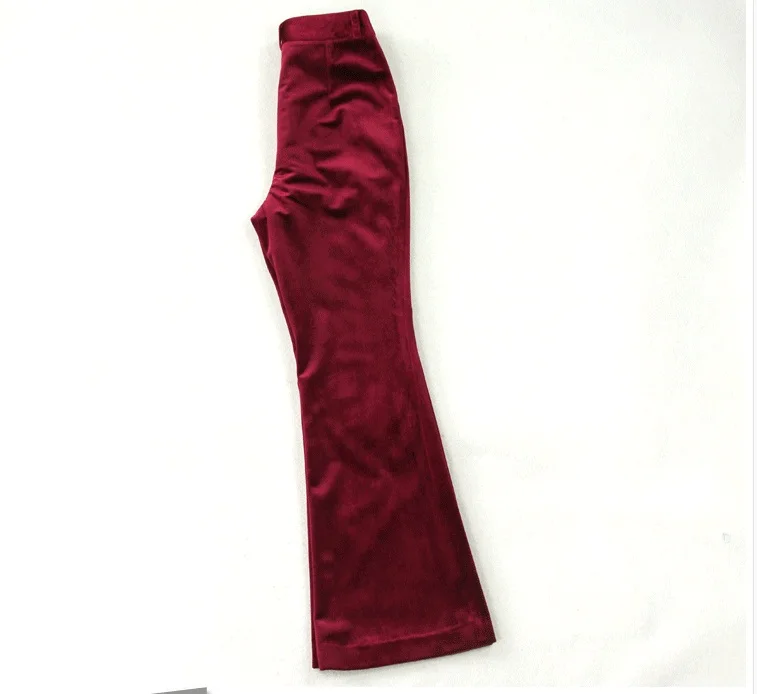 Grote maat vrouwen herfst en winter nieuwe slim afslanken taille двубортный Пак+ динамик broek goud fluwelentwee-stuk pak