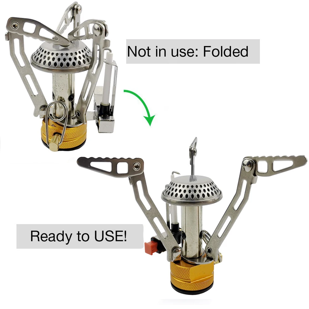 Горелка из Нержавеющей Стали Портативная готовка 3500 Вт Зажигалка для газовой плиты наружная мини складная цельная печь для пикника с коробкой