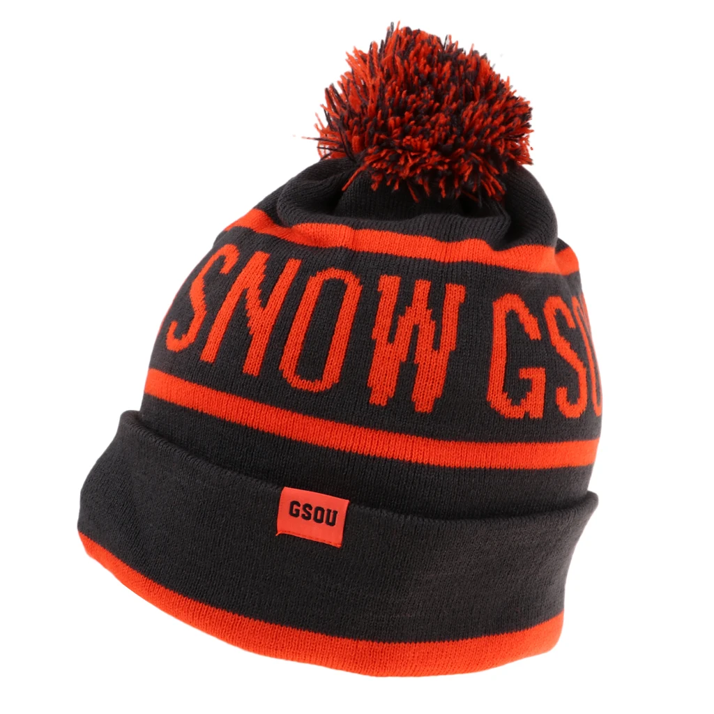 Unisex Snowboard Cycling Baggy Beanie Hat Winter Warm Pom Knit Ski Soft Long Cuff Running Skull Cap