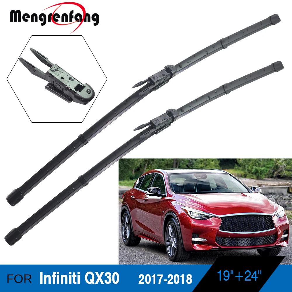 For Infiniti QX30 2017 2018 Car Frameless Soft Rubber Wiper Front Windscreen Blades 2 Pieces | Автомобили и мотоциклы