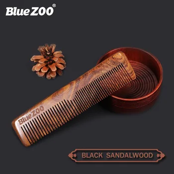 

Natural Black Golden Sandalwood Comb Durable Wide and Fine Teeth Combination Comb 16CM Hair and Beard COMB Grooming