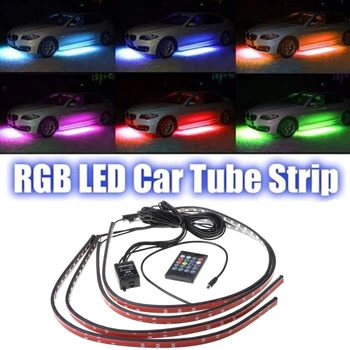 

RGB Multicolor Flexible Flowing Car LED Light Underglow Underbody Waterproof Tube System Neon Atmosphere Light