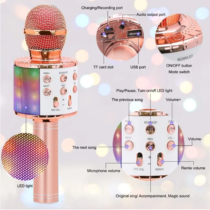 New Fun Toys for 4-15 Year Old Girls, Handheld Karaoke Microphone for Kids Birthday Gifts for 8 9 10 11 Years Old Boys Girl 4