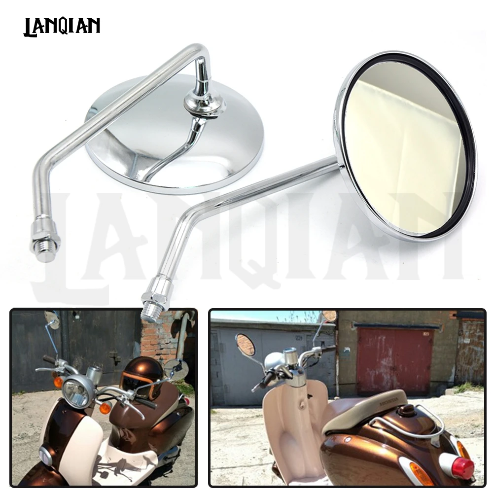 Pair universal Motorcycle Mirrors accessories 8mm 10mm Left and Right