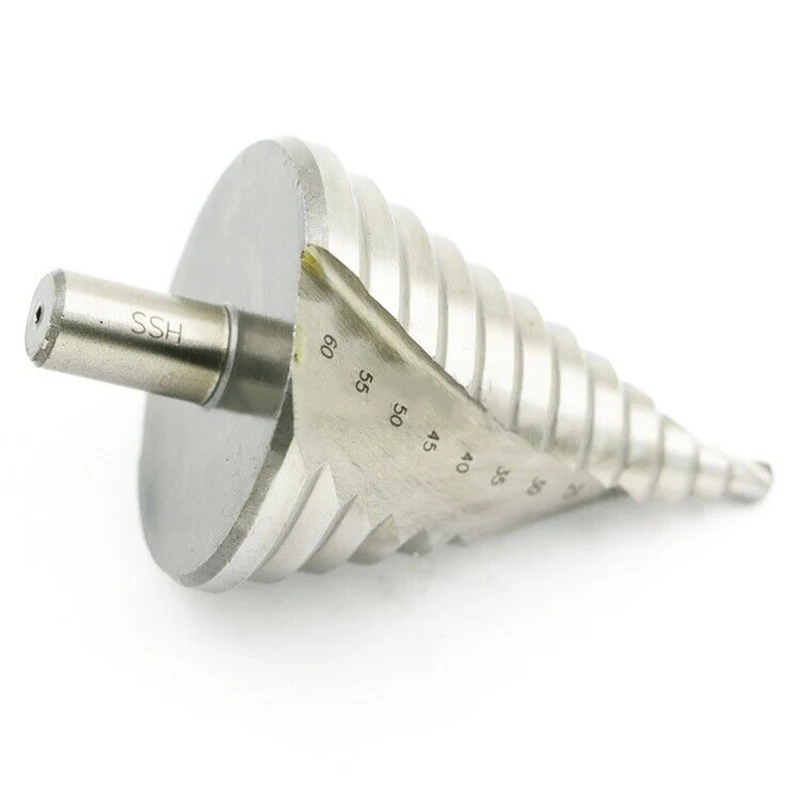 

12 Step Spiral Groove Drill Conical Cone 6-60mm HSS Set Hole Cutter Shank Bit