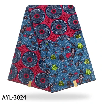 

New African printing wax fabrics 6 yards 100% cotton material soft wax fabric for clothing dresses AYL-3024-3064