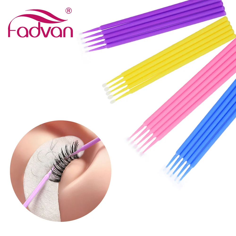 100/bag Disposable Makeup Brush Eyelash Swab Durable Micro Fadvan Extension Individual Lash Removing Tools | Красота и здоровье