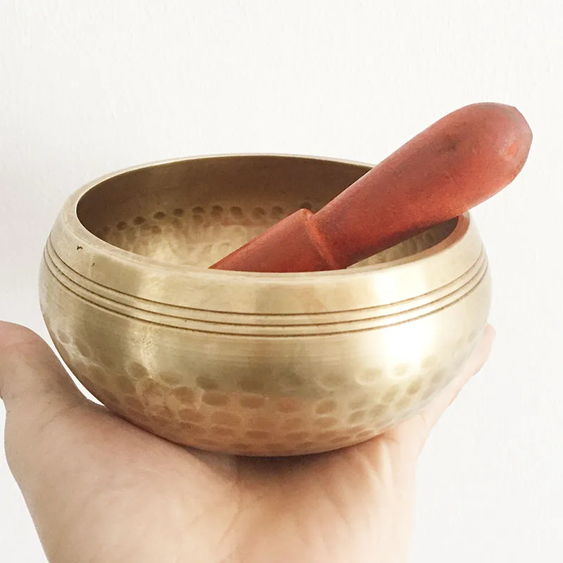 Чаша из Непала, Тибета, Поющая чаша, ручная чакра, декоративная чаша для медитации, настенные блюда, Йога, тибетский буддизм, латунь, Поющая чаша - Цвет: 10.5cm