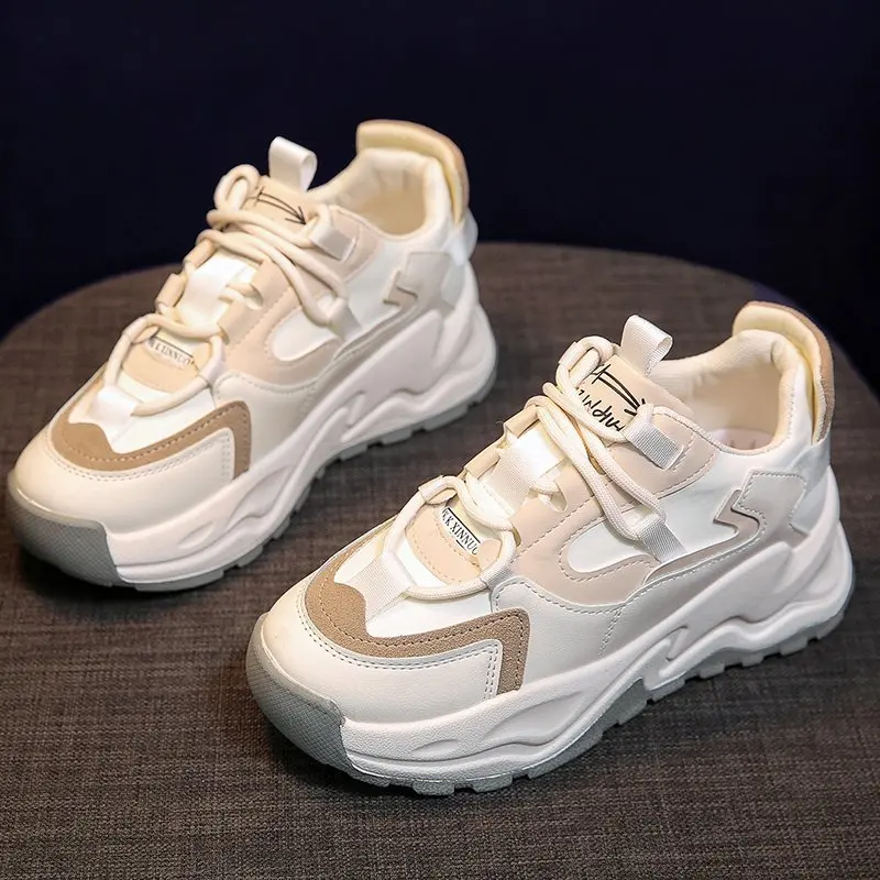 Women's Shoes Breathable New Autumn Thick Bottom All-match 2021 Patchwork Sneakers Women Non Slip Woman Sneakers Platform Tennis