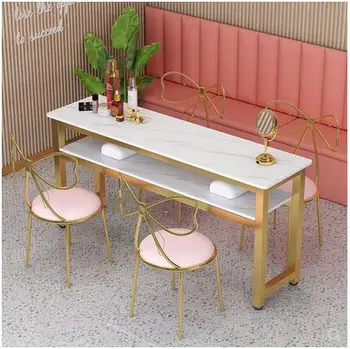

Manicure table simple modern single double triple nail table and chair set simple table double-layer economy