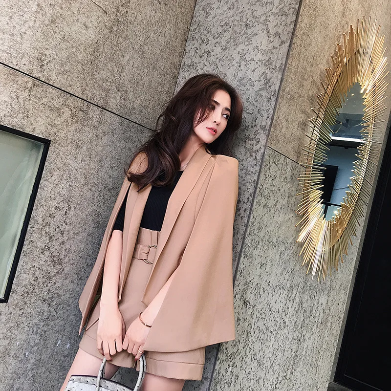 

2019 Korean-style Spring New Style Slim Fit Fashion Elegant Cloak Suit Jacket WOMEN'S Pants Two-Piece Set