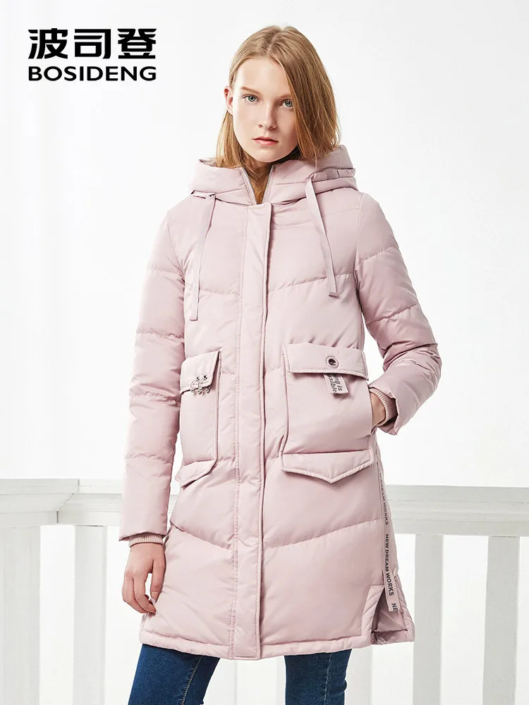 

Bosideng Down Coat Women Hooded Middle-long windproof Fashion Coat B70141132
