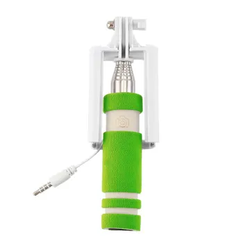

5 Color Mini Extendable Wired Selfie Stick Self-portrait Stick Holder Monopod palo selfie bastone For iPhone Samsung Android