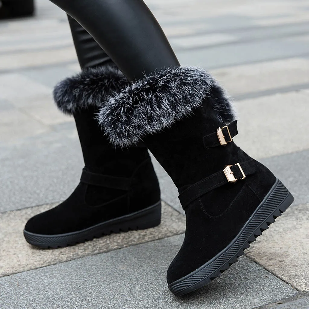 

Classic women's tube snow boots fashion plus velvet padded flat shoes non-slip warm winter shoes warm boots