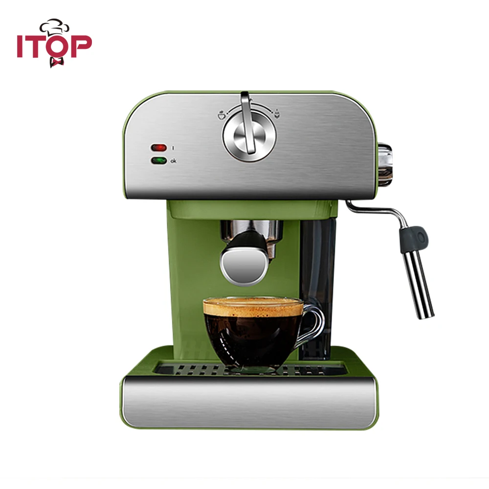 ITOP 20 Bar Electric Automatic Coffee Machine Green 220V Cappuccino Latte Milk Foam Maker Household | Бытовая техника