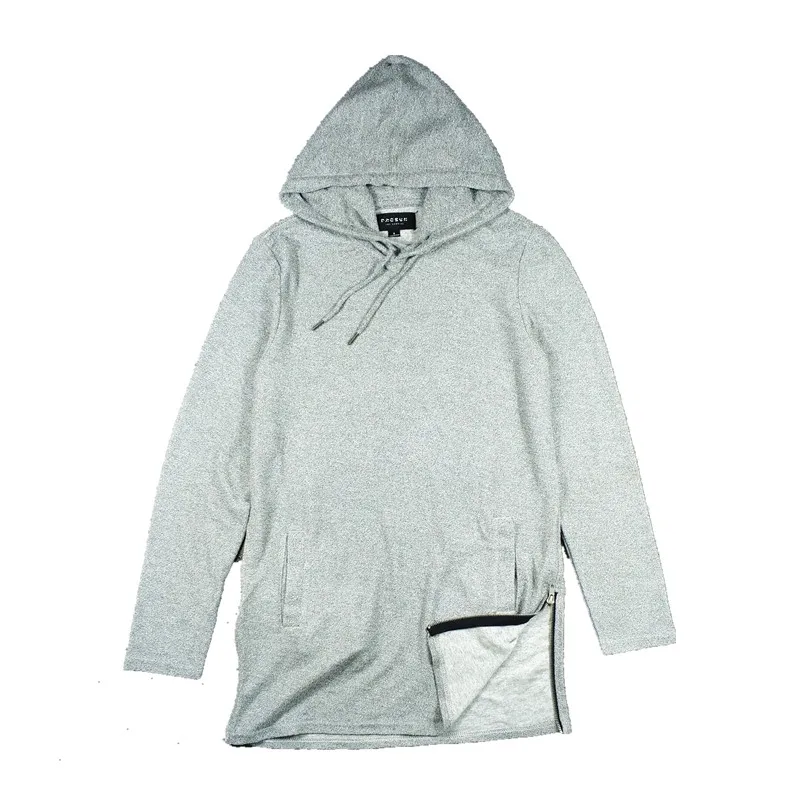 Мужская удлиненная толстовка большого размера|pullover hoodie|side ziphip hop |