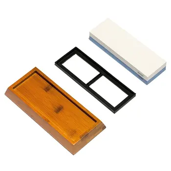 

Knife Sharpening Stone 2 Side Grit 1000/6000 Whetstone Best Kitchen Knife Sharpener Waterstone with NonSlip Bamboo Base and Angl