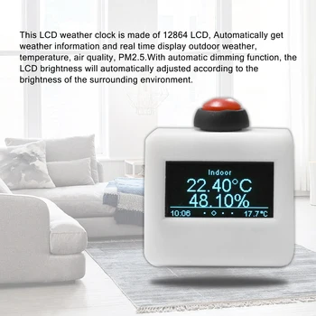 

Hot Household Mini Size Portable LCD Wifi Weather Clock with Automatic Time Calibration Function