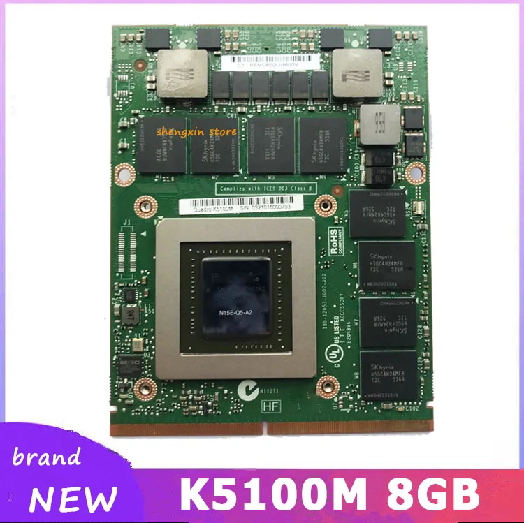 Оригинальная видеографическая карта K5100M K 5100m Φ VGA для ноутбука DELL M6700 M6800 HP 8770W ZBOOK17