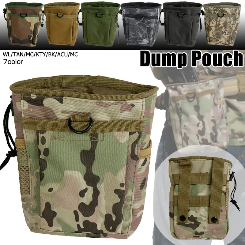 Tactical Molle Magazine Dump Drop Pouch Outdoor Hunting Recovery Waist Pack Utility EDC Bag Military Airsoft Ammo Mag Pouches