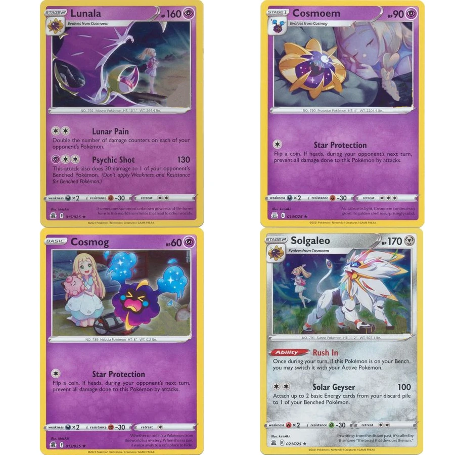 New Pokemon Cards Lunala Cosmoem Cosmog Solgaleo Hp Collectibles Card  English Trading Collection Card Kids Birthday Gift - Game Collection Cards  - AliExpress