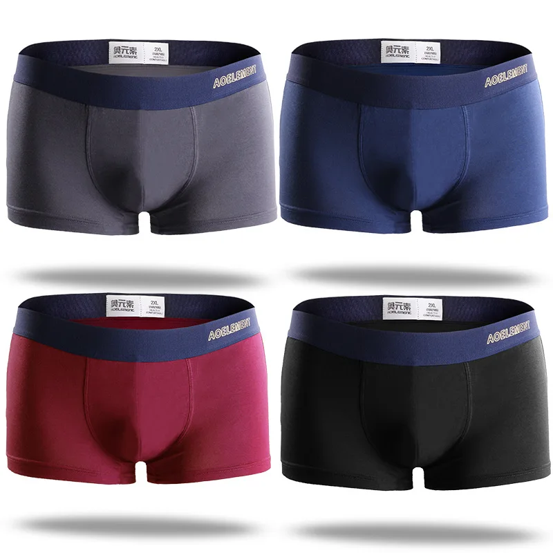 4pcs/Lot Men's Underwear men's boxer pants 100% Cotton Breathable Mid Waist Shorts Men men | Мужская одежда