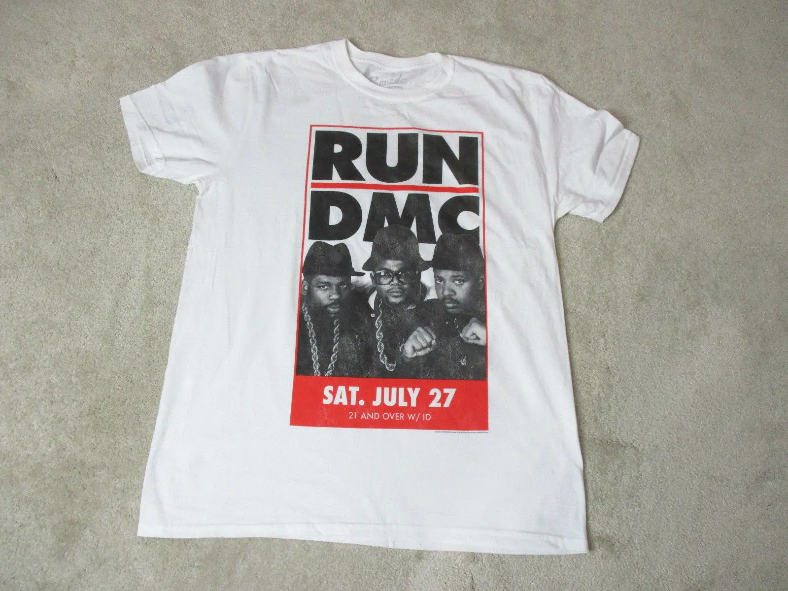 Новый Run DMC концертная футболка для взрослых большой белый красный хип хоп Рэп
