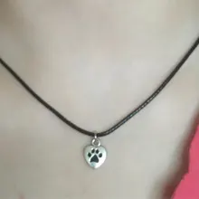 Hzew сердце собака кошка ожерелье с подвеской в виде лапы кошка собака ожерелья