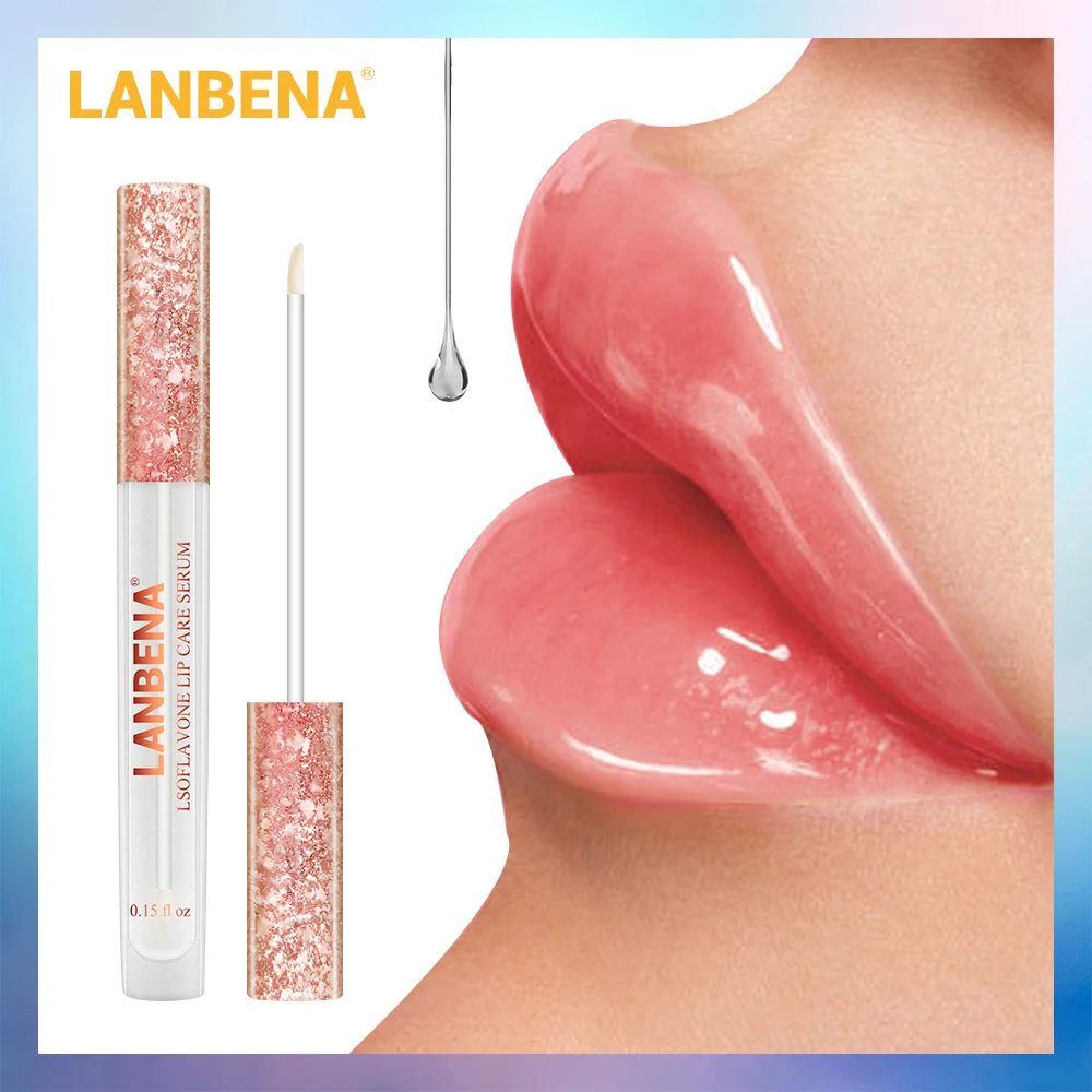 LANBENA Lsoflavone Lip Care Serum Lip Plumper Lip Mask Increase Lip Elasticity Reduce Fine Lines Repairing Moisturizing Beauty