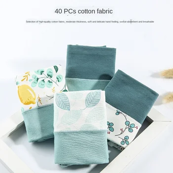 

Women's Underpants Four Boxed WOMEN'S Panties Women's Pure Cotton Crotch High-waisted Printed Large Size Cotton Fabric Seemless