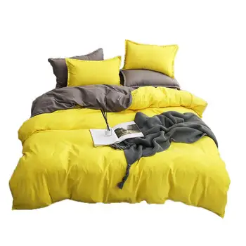 

Solid color double four sets dormitory triple sheet large size pillow case cove