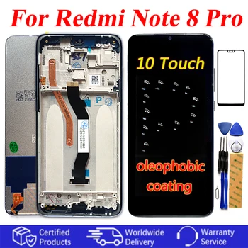 

For Xiaomi Redmi Note 8 Pro LCD Display 6.53 inch Digitizer Frame Assembly 10 Point Touch Oleophobic Coating LCD