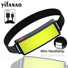 

New Broadbeam LED Headlamp Flashlight Built-in Battery USB Rechargeable Ultra-Low Profile Durable Elastic Headband Mini Headlamp