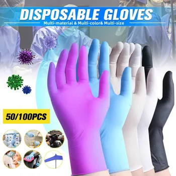 

100Pcs/box Disposable Gloves Permanent Tattoo Gloves Tattoo Latex Gloves Tattoo Accessories Multifunction Nitrile Gloves