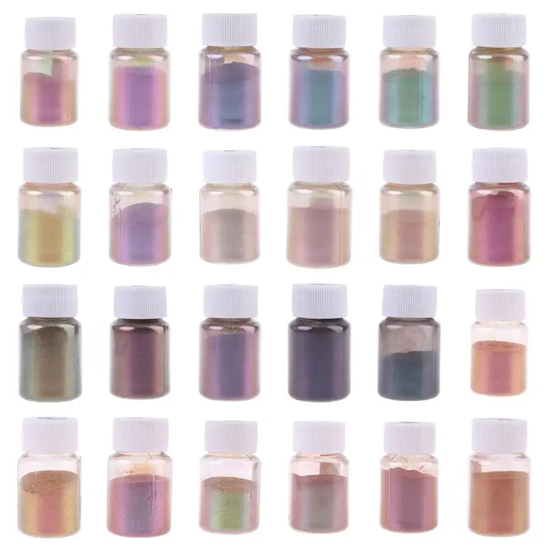 

2019 New DIY Handmade Crafts 24 Colors Mica Pearlescent Powder Nail Beauty Art Soap Epoxy Resin Dye Mineral Pigment