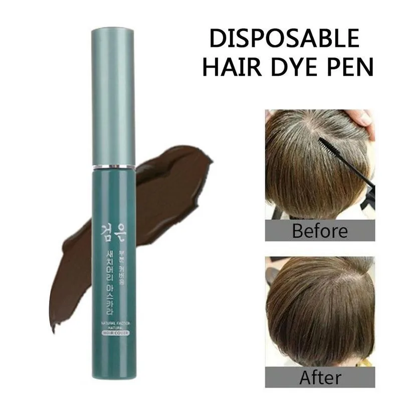 Hair Color Dye Temporary Hair Color Brush DIY Hair Color Wax Mascara Dye Cream One-time White Grey Cover Up