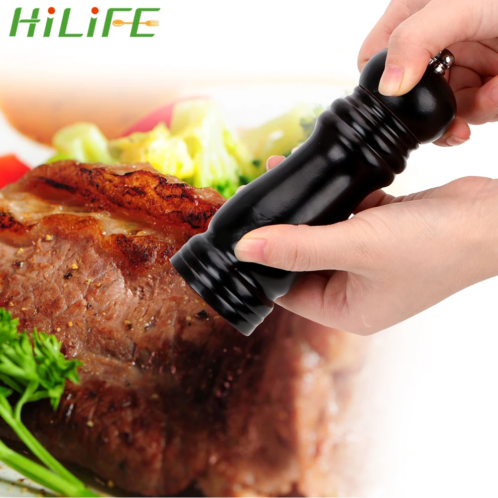 HILIFE инструменты для приготовления барбекю мельницы для соли и перца ручной контроль мельница для перца с сильным Регулируемый Керамический шлифовальный станок из твердой древесины