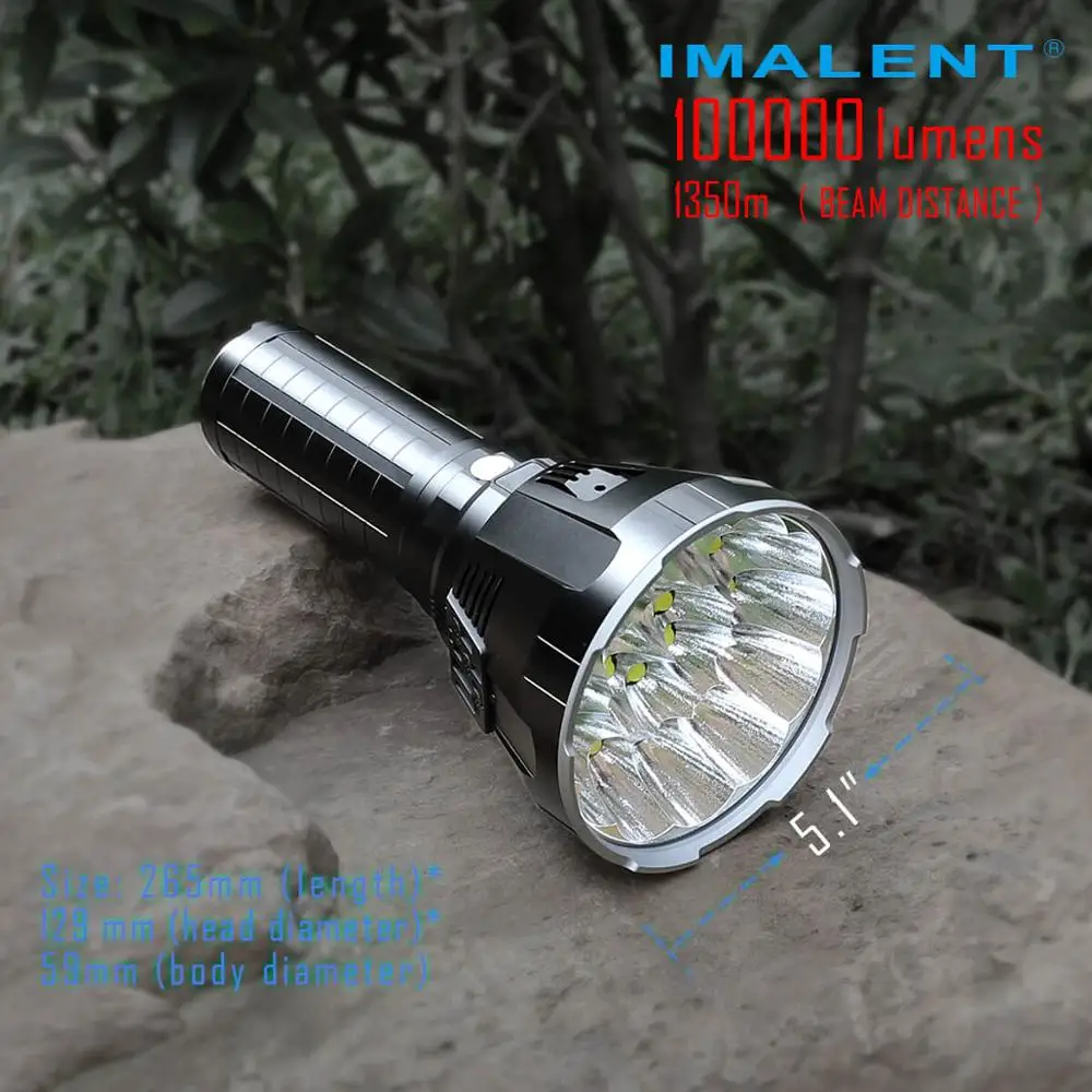 IMALENT MS18 Lampe de poche 100 000 lumens, 18 LED CREE XHP70.2