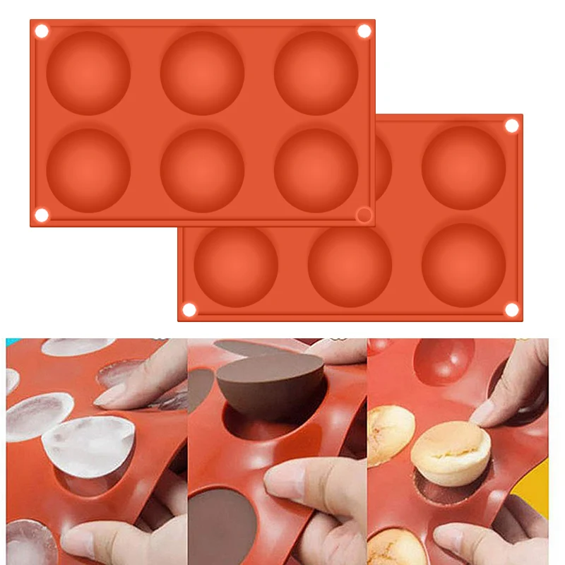 2 Moules En Silicone Demi-sphère - Pour Chocolat, Glaçons, Desserts - 24 Empreintes Par Moule - Qualité Alimentaire, Passe Au Lave-vaisselle