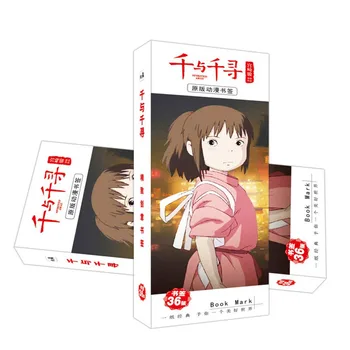 

36Shees/Pack Miyazaki Hayao Spirited Away Anime Bookmark Figure Book Holder Message Card Stationery Bookmarks