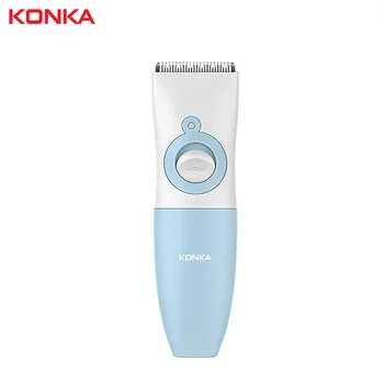 

KONKA USB baby electric hair trimmer 600mAh battery White baby hair clipper IPX7 Waterproof R-angle ceramic steel razor