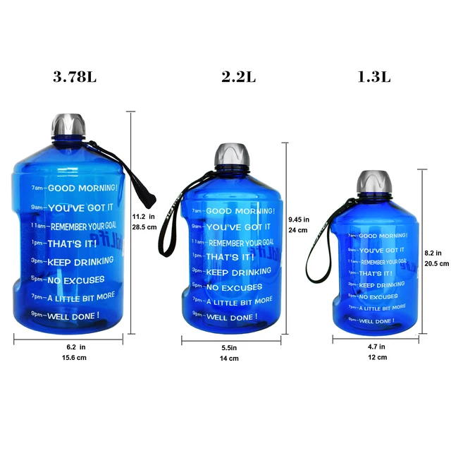 Grand BPA Free Water Flux bouteille d/'eau avec le temps Marqueur /& Measuring lignes